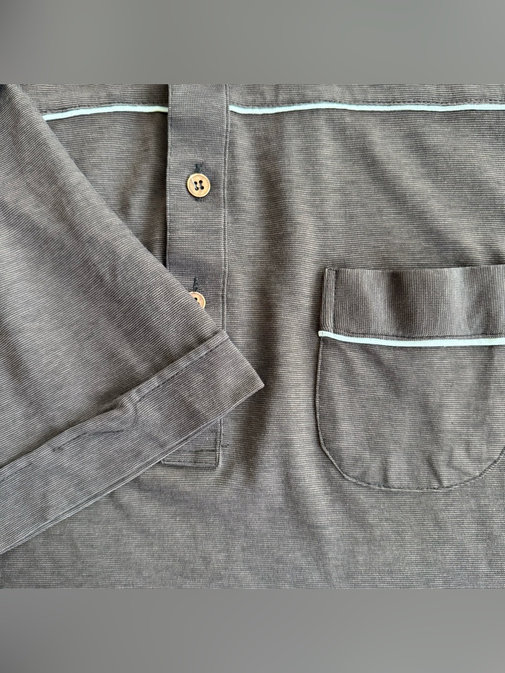Vintage 70s Brown Short Sleeve Pocket Polo ~ Size Medium - Picture 7 of 10